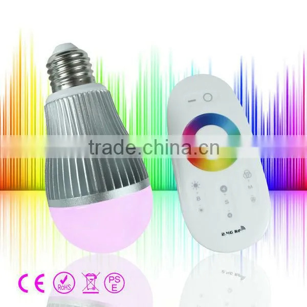 6w rgb wifi led bulb + 2.4G rf wireless touch remoter