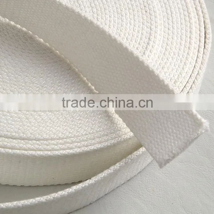 Ribbon making factory customs garment accessories band white webbing for snap -open bottom