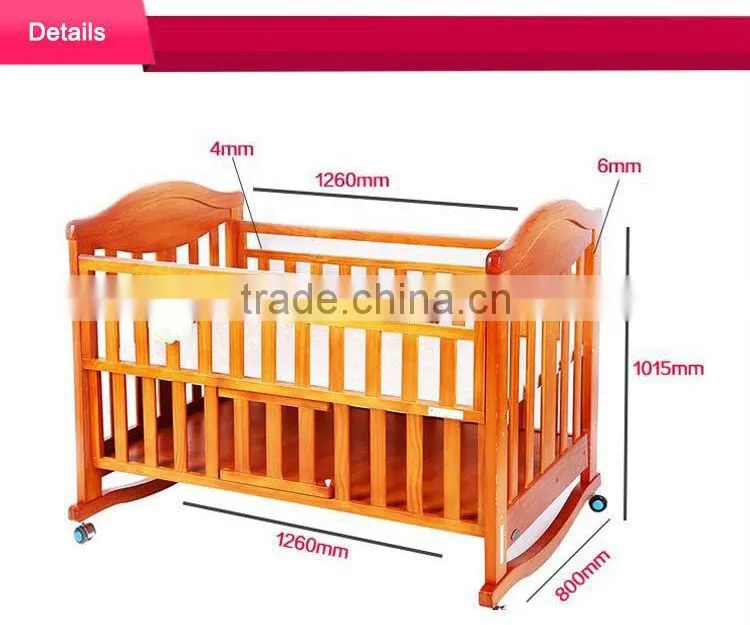 2015 best quality Wooden baby bed