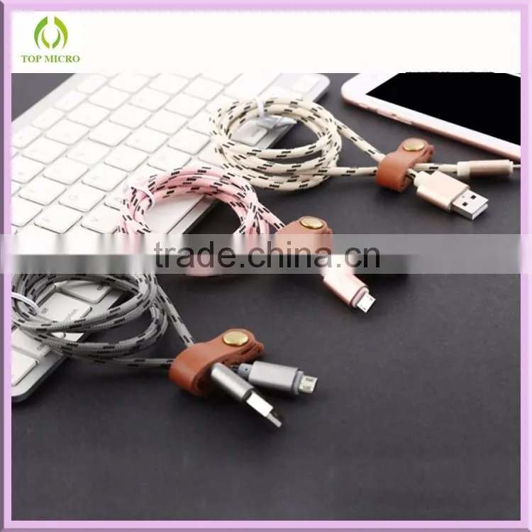 2016 Fashion Portable Fast Charging Nylon Cable Type-C to USB2.0 Data Line