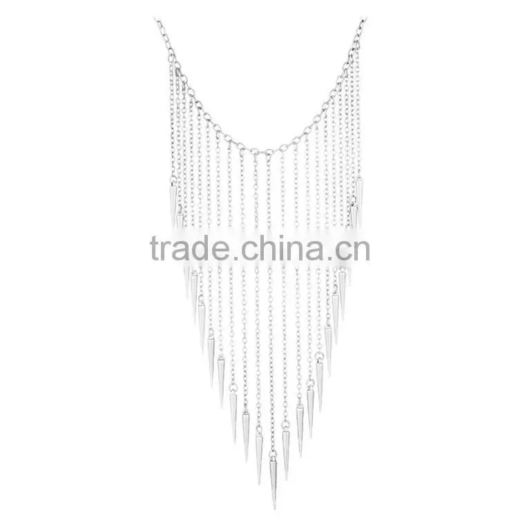 gold silver bullet tassel women accessories necklace