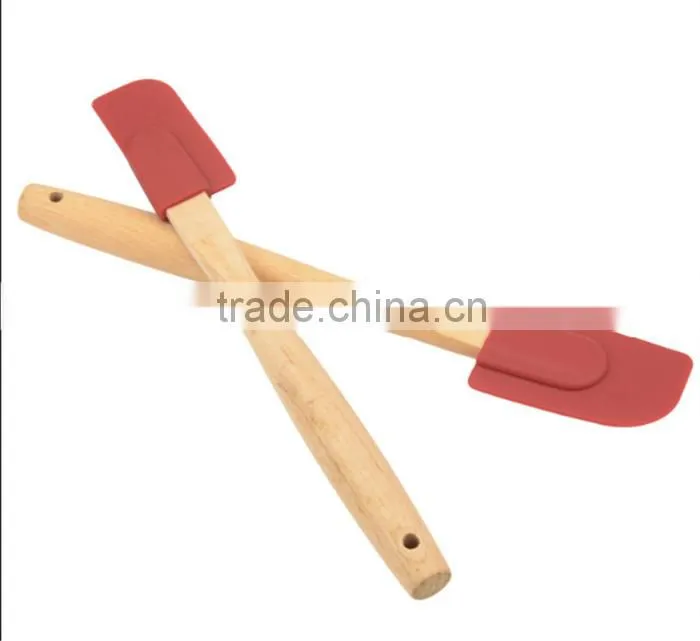 Silicone Head With Wooden Handle custom spatula kitchen spatula