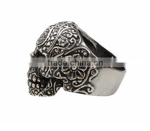 Fashion Man's Stainless Steel ring Personality punk skull Titanium steel Rings