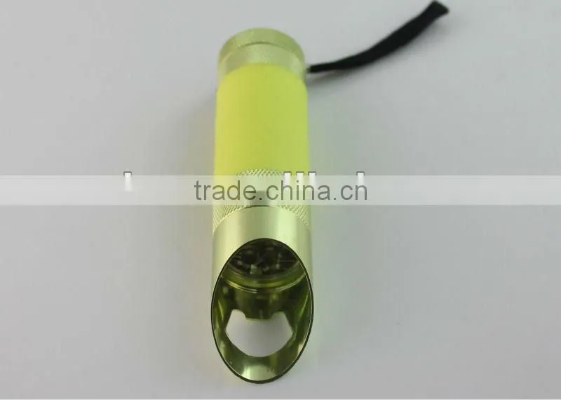 9 LED Fluorescence Cover Bottle Aluminum Flashlight