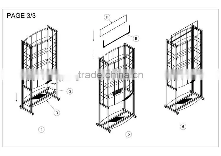 Ceramic/Stone/Mosaic/Tile Display Rack Floor Standing Promotion Shelf