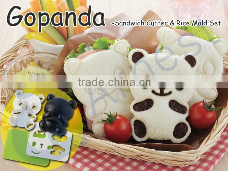 kichen tools cookware bento lucnh cooking for panda sandwich making molds bread cutter cookie stamp set 76001
