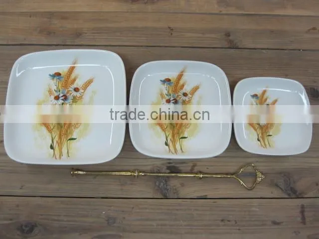 2016 New design ceramic butter dish, fruit and cake plate