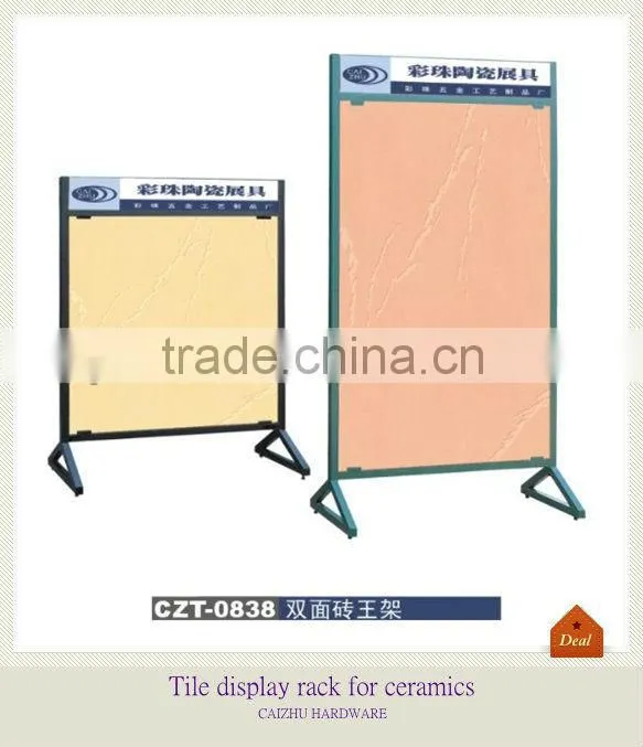 Double side tile display rack for ceramics