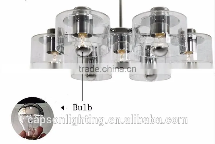 modern desingn glass shade indoor ceiling lamp with chandelier