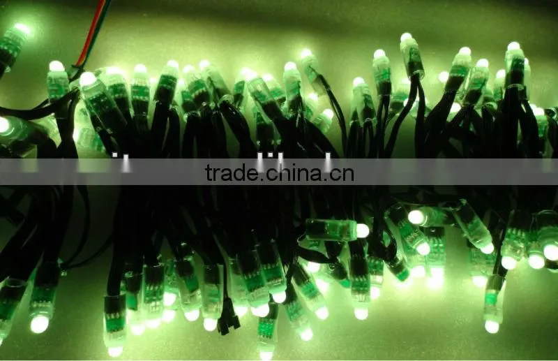 BLACK wire IP68 DC12V input 12mm through-hole LED RGB dump node;100pcs a string