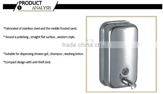 Automatic wall mounted stainless steel liquid manual soap dispenser