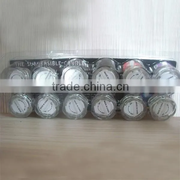12Pcs Colorful Plum Blossom Shape Mini Submersible Waterproof Tea Lights Decorative Candle