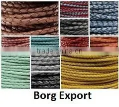 6mm Braided Leather Cords From BORG EXPORT / Braided Leather cord 6 mm