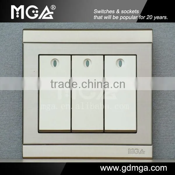 16A 3 gang 2 control household electric switch
