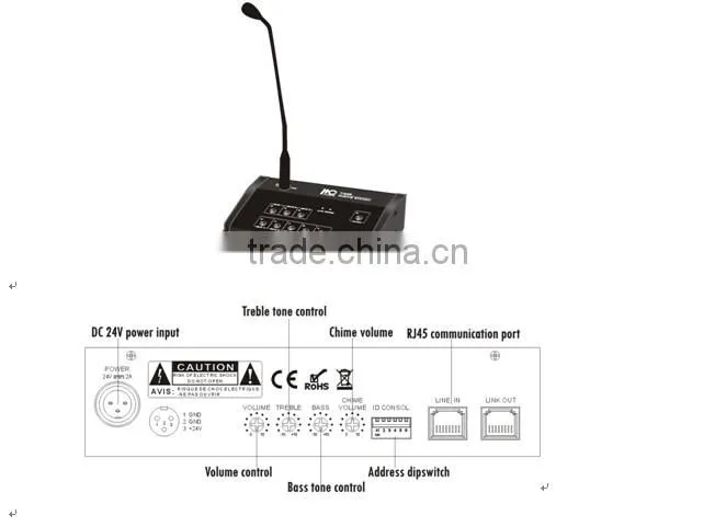 Public Address System Remote Zone Paging Mic T-328