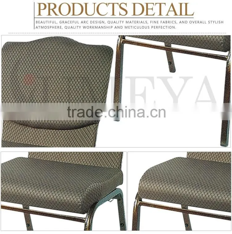 Stackable church chair comfortable design fabric church pews for sale