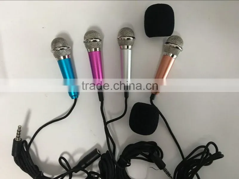 Mini Condenser Microphone Karaoke Voice Recording Mobile Phone Computer Sing Miniature Mic Microphone wholesale