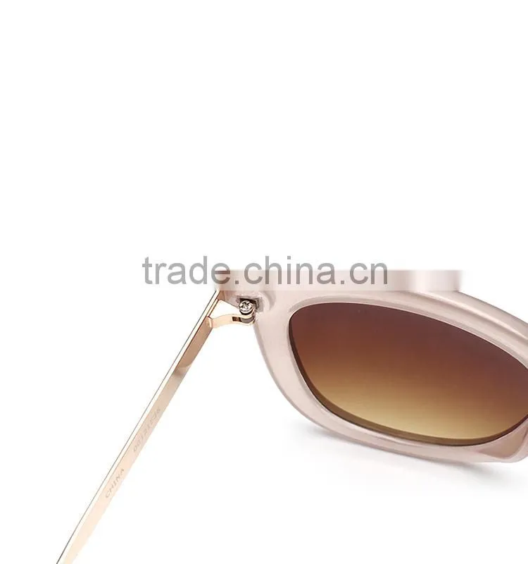 unisex transparent frame metal leg Costomized cheap fashion sunglasses