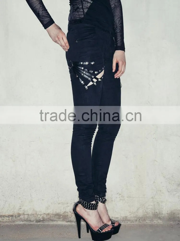 DEVIL FASHION 2015 latest women punk pants/trousers PT006