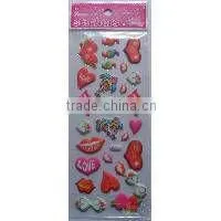 cat shape puffy sticker with sponge