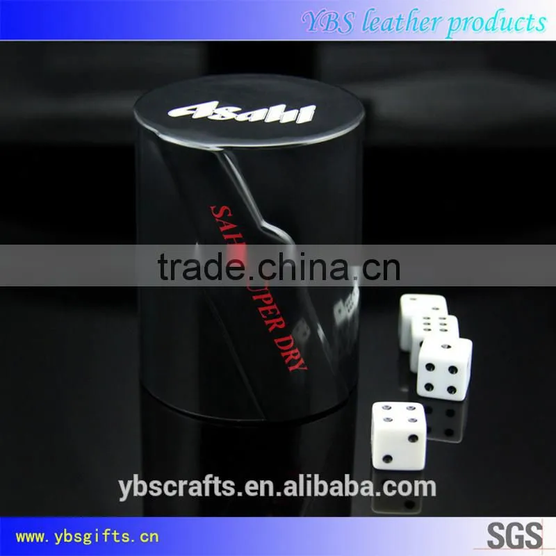 custom genuine leather dice cup and dice tray wholesale shaker cup