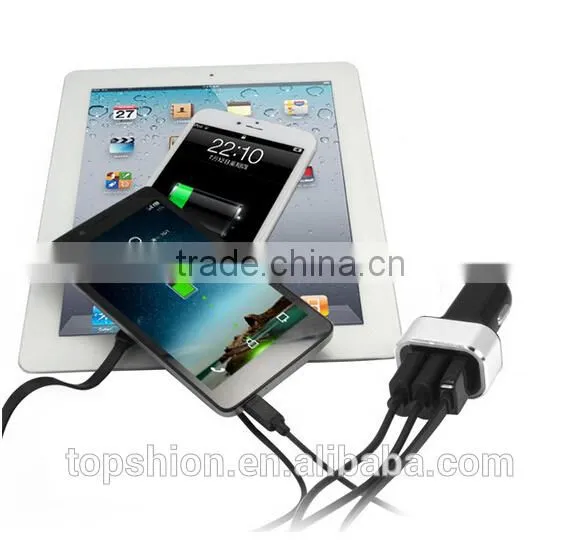 Alibaba express mobile phone & tablet car accessories 3 port usb car charger 5.2a car charger adapter