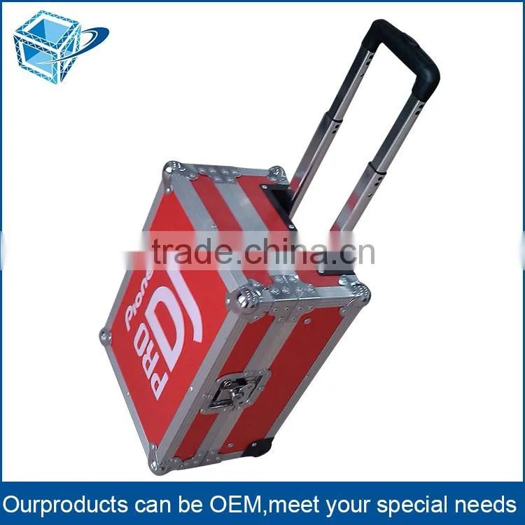 Small MOQ 1 pc Customized outdoor Aluminum Profile wooden flight case with wheels