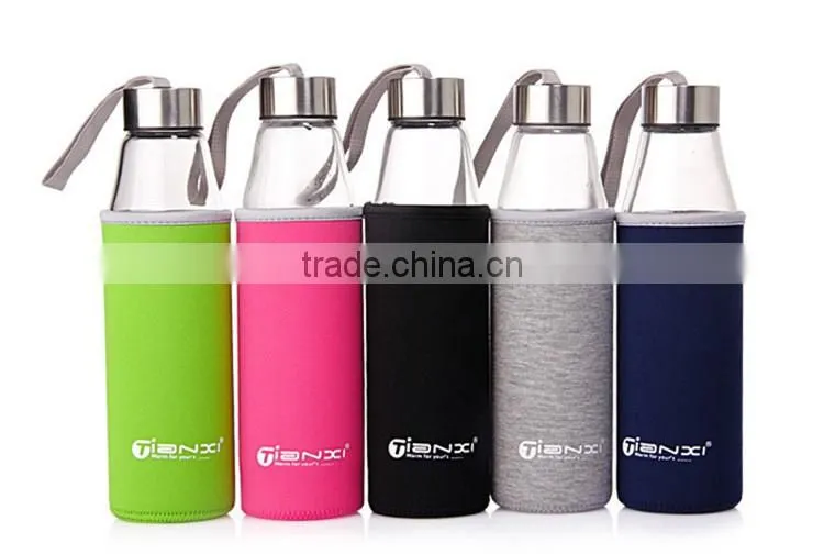 BPA Free Hot Sale White Glass Water Bottle Hot Water Bottle for Girls Voss Water Glass Bottle Wholesale