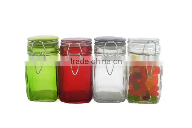 260ml square glass containers for honey with seal lid