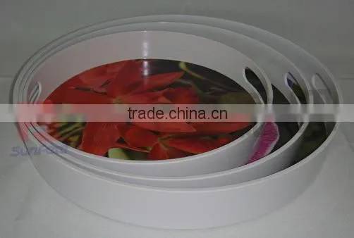 round melamine tray with handles