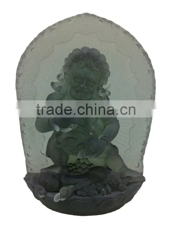 WF222 glass crafts-tibetan buddha statue of fortune