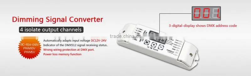 DC12V-24V 4 channels 0/1-10V to PWM 10V LED dimming signal converter signal driver