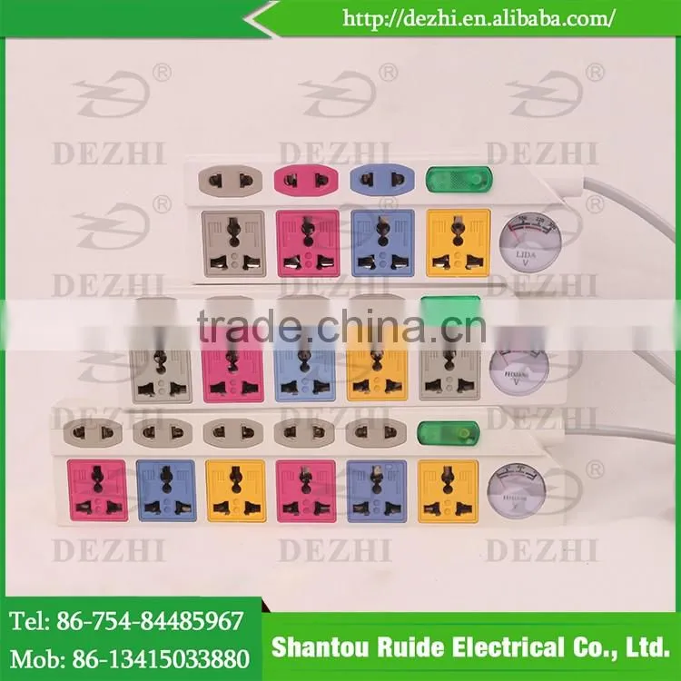 multi switch socket , electrical socket with voltmeter , extension outlet