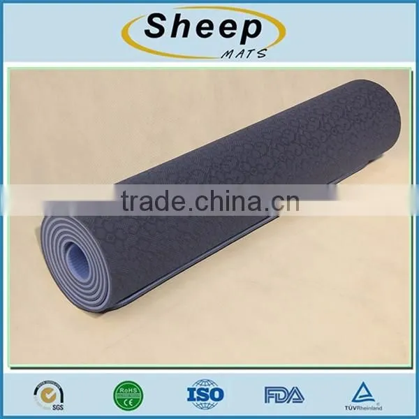 Eco-friendly non slip soft exercise training fitness tpe yoga mat