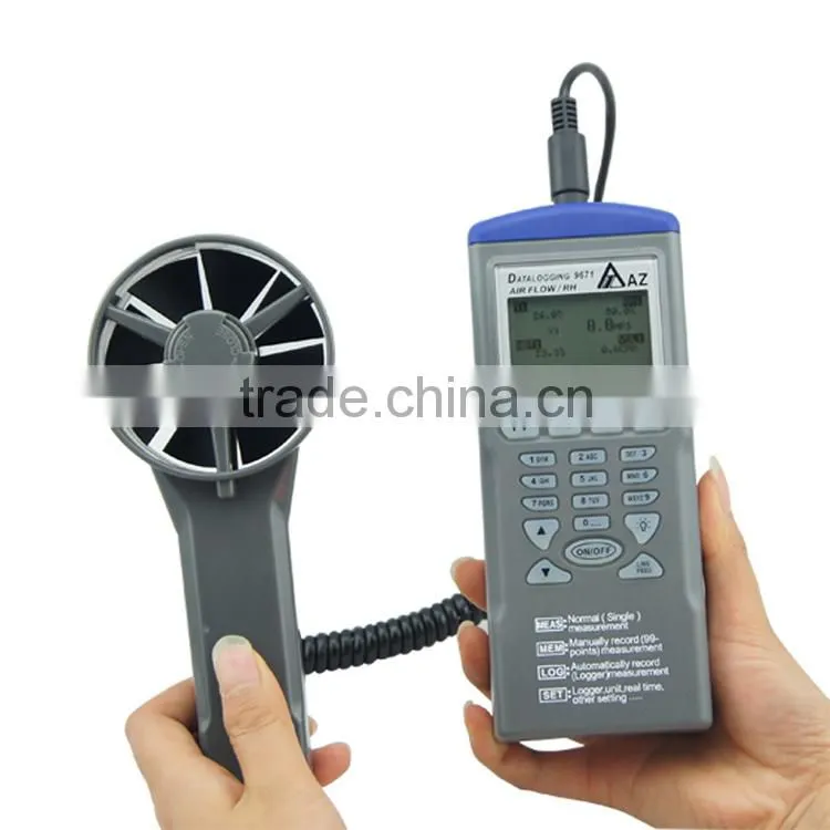 Smart Air Flow Wind Speed Meter Temperature Humidity Monitor Wet Bulb Thermometer Anemometer Data Logger