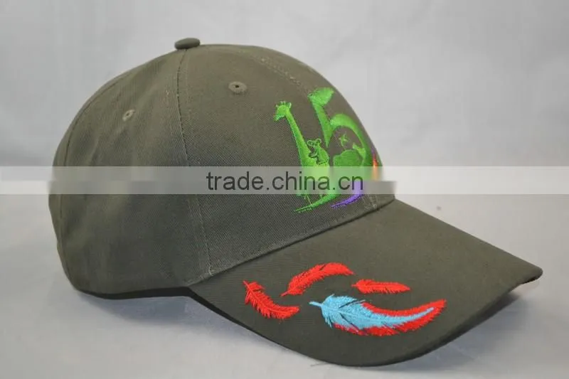 Guangzhou hat factory professional custom 6 panel / 100% cotton / / embroidery logo/gray baseball cap