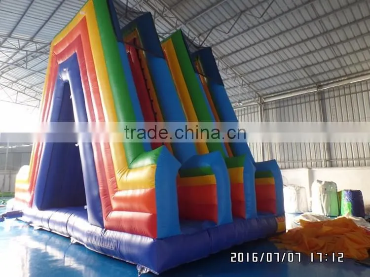 2016 new design high inflatable water slide double lane wet slide