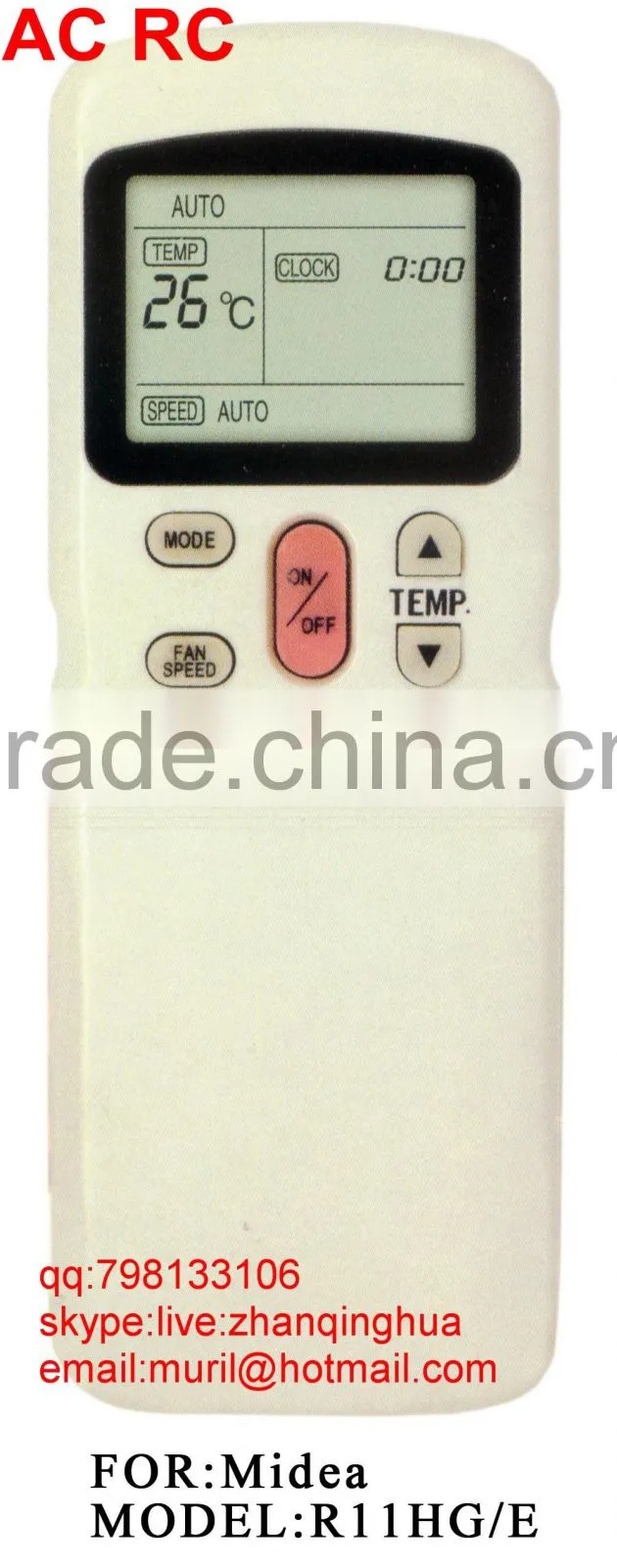 ZF White 13 Keys R51D/F Air condtioner Remote Control for Midea ac