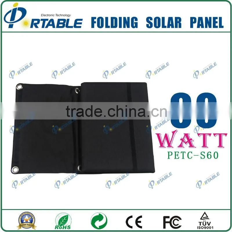 60w folding solar panel charger for tablet laptop
