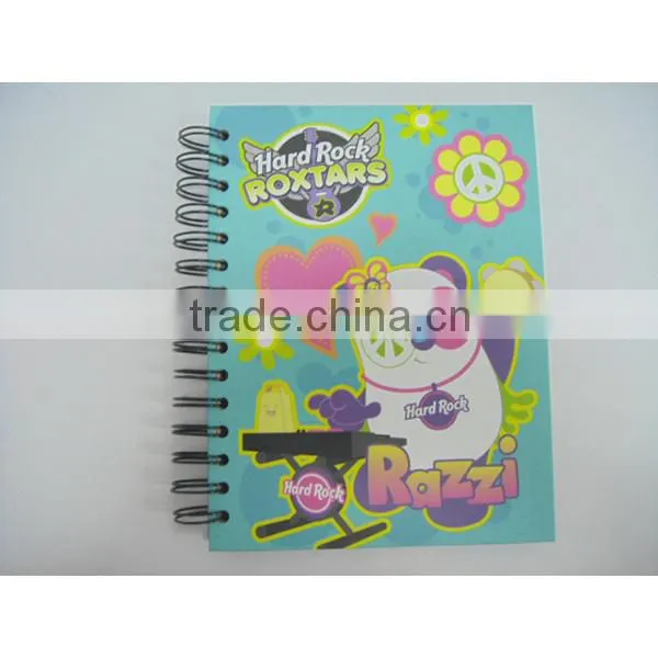 Print paper board cover sprial notebook