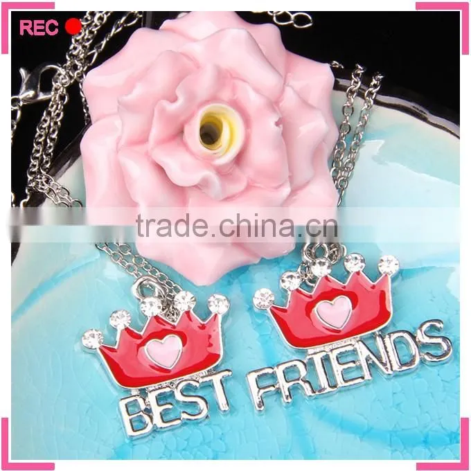 Necklaces best girlfriends with crown pendant, necklaces fashion chinese
