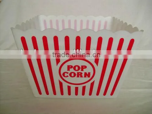 disposable square plastic popcorn bowl