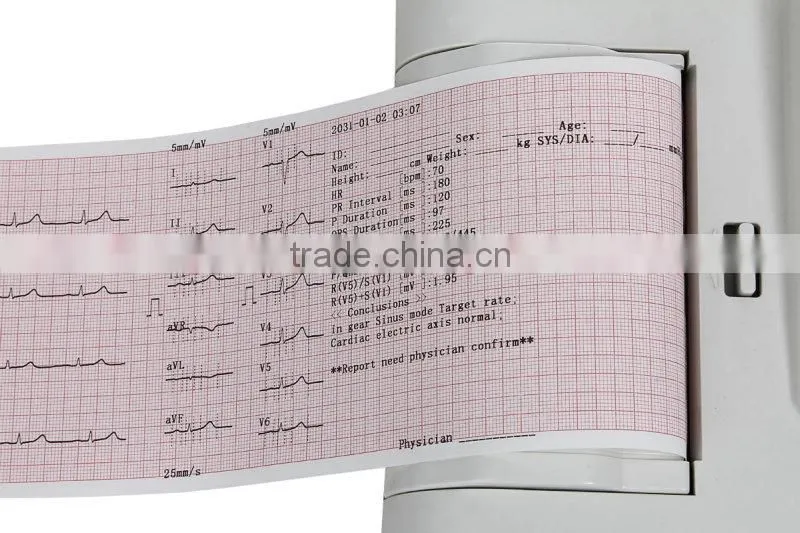 CE& FDA approved portable ecg machine Digital 6-channel Touch screen color Electrocardiograph ECG EKG machine with free software