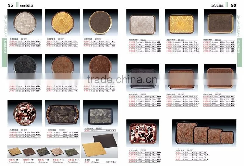 Elegant plastic faux leather serving tray