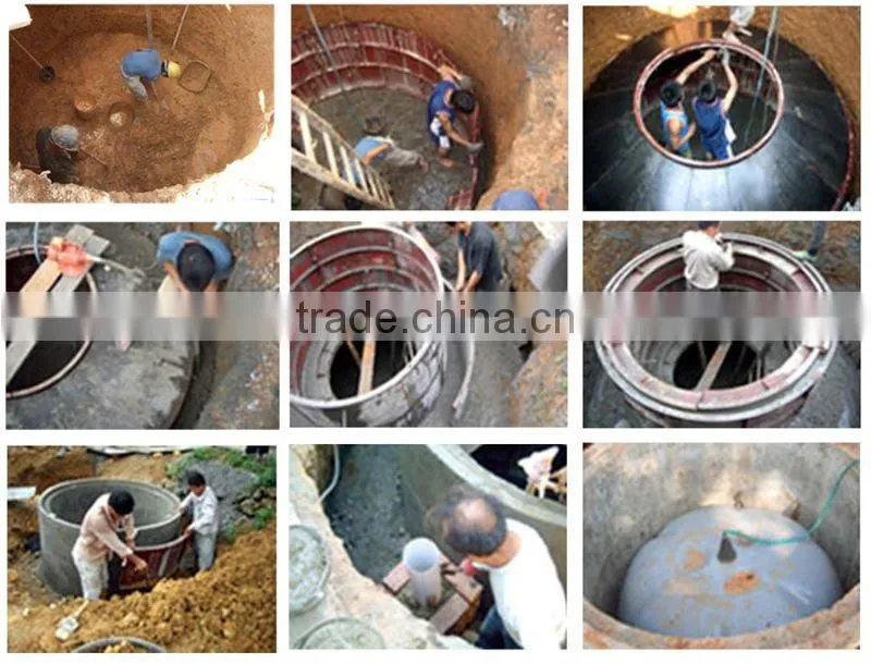 Low cost PUXIN family size biogas plant to treat animal faeces