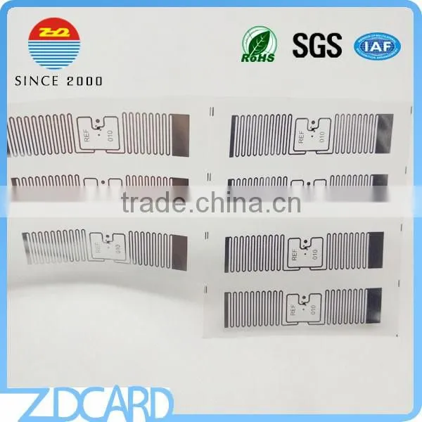 China Factory Paper / Plastic 860-960MHz UHF rfid Inlay