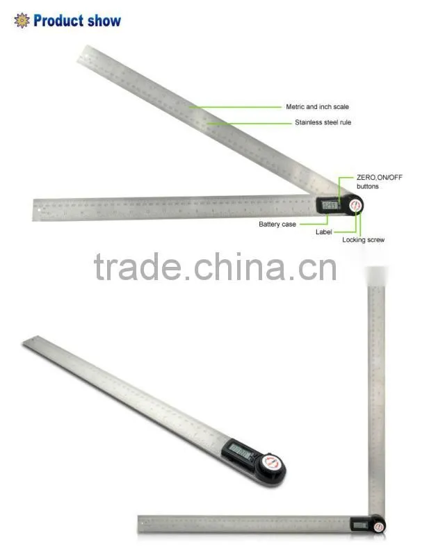 multifunction hand tool stainless steel digital angle ruler meter