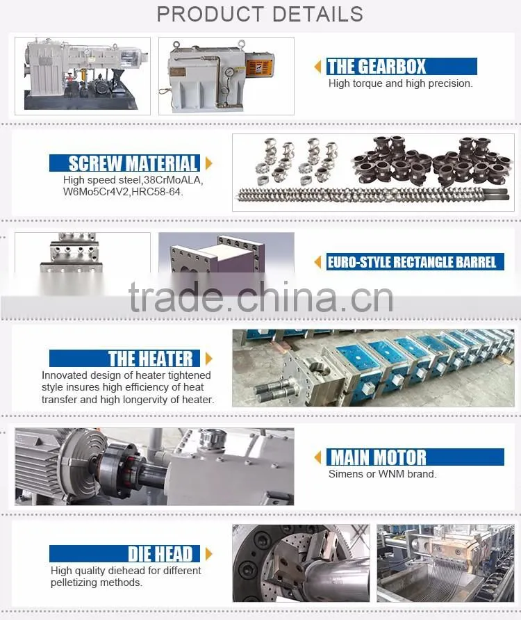 Glass Fiber Reinforced Nylon Extruder/Plastic Pelletizing Recycling Machine Two Stage Extruder