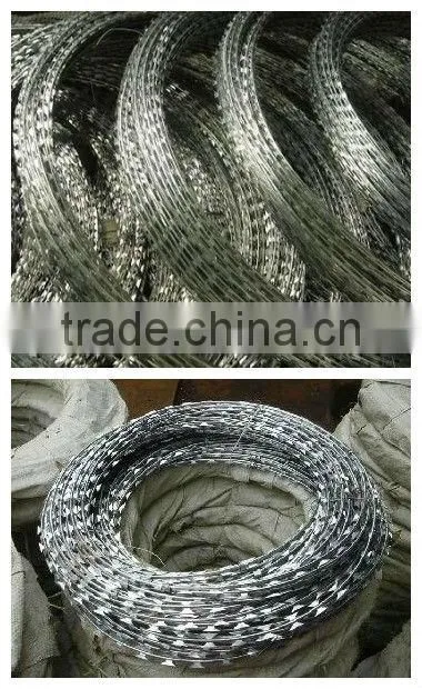 wholesale alibaba China CE&ISO certificated razor blade barbed wire(pro manufacturer)