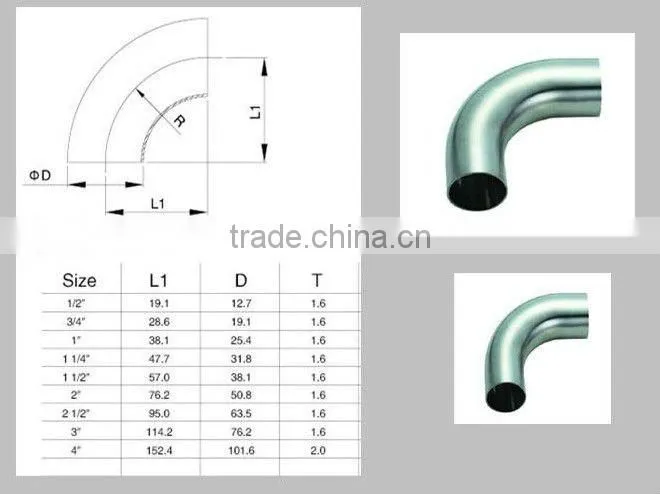 stainless steel pipe fitting elbow
